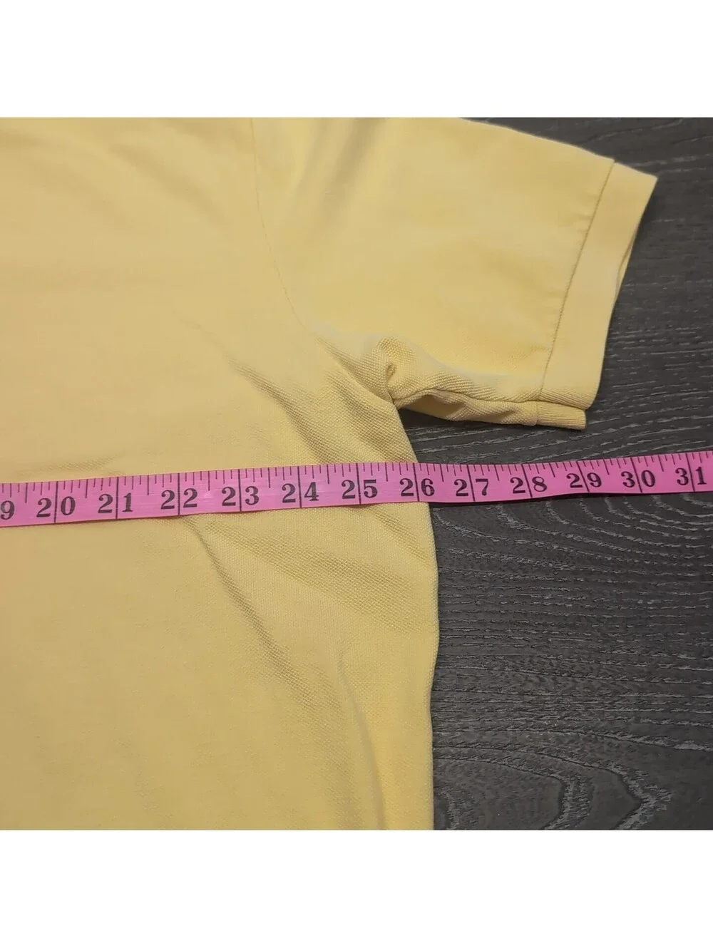 Polo Ralph Lauren Yellow Polo Shirt Short Sleeve Men 2XL Purple Pony Made In USA